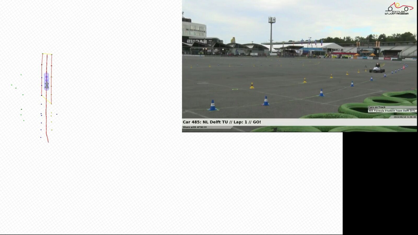 Track view from the Formula Student driverless system